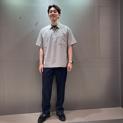 紳士 風を通す半袖布帛ポロシャツ | 無印良品